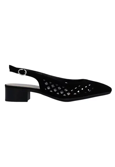 Pantofi casual - dama - ANTISTRESS - 43457-00 negru - piele intoarsa - cu toc - Negru