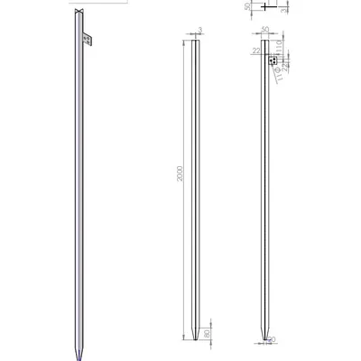 Electrod impamantare LDT RB00002, turnat, 2.0m