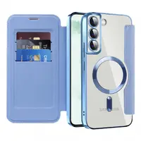 Husa MagSafe pentru Samsung Galaxy S22+ 5G S906, Techsuit, SmartMag Book, Bleu