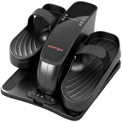 SPORTNOW Mini pedalier, 12 viteze, ecran LED, telecomandă, antiderapant, portabil, metal, plastic, negru | Aosom Romania