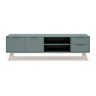 Comodă TV verde prăfuit 180x53x40 cm Pisco – Marckeric
