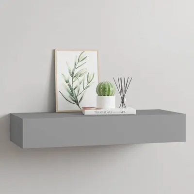 vidaXL Dulap de perete cu sertar, gri, 60x23,5x10 cm, MDF