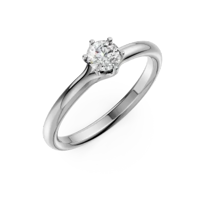 Inel de logodna din aur alb cu un diamant solitaire de 0.305ct