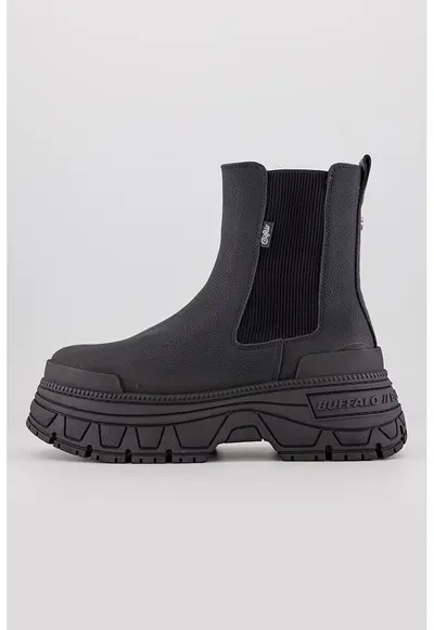 Ghete Chelsea de piele ecologica Fusion - Negru