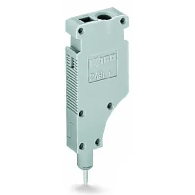 L-type end module; modular; with rigid contact pin; End module; 2,50 mm²; gray