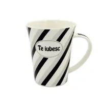 Cană din porțelan personalizată cu mesaj "Te iubesc"