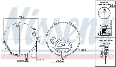 Vas expansiune racire (cu priza, cu senzor nivel) potrivit MERCEDES VIANO (W639), VITO MIXTO (W639), VITO (W639) 09.03