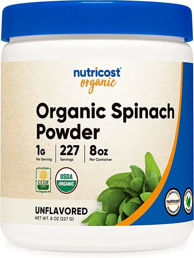 Organic Spinach Powder, 227 g, Nutricost