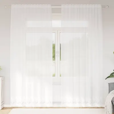vidaXL Cortină din Dantelă Alb 240 x 150 cm Poliester