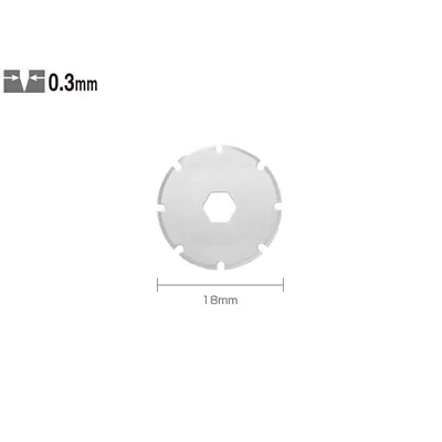 Set PRB18-2 - lame japoneze rotunde. de 18 mm. taiere perforata. 2 bucati. Olfa
