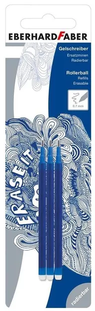 Rezervă pentru roller cu gel Eberhard Faber - Click it, ștergător, albastru, 3 buc