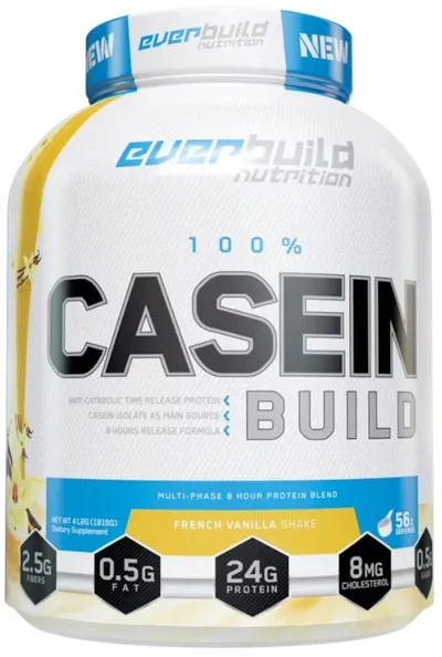Ultra Premium 100% Casein Build, vanilie franceză, 1.81 kg, Everbuild