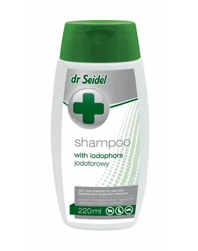DR SEIDEL șampon iodofor câini infecții bacteriene și fungice 220 ml