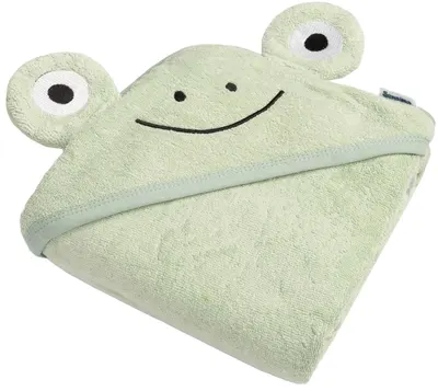 Prosop pentru bebeluși cu glugă Sensillo - Broască, 90 х 90 cm, verde