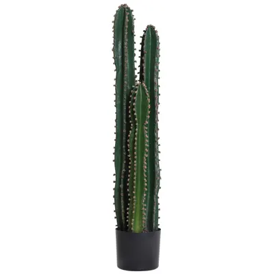 Outsunny Cactus artificial, realist, plantă artificială mare, dim. Ø 17 x 98H cm, verde | Aosom Romania