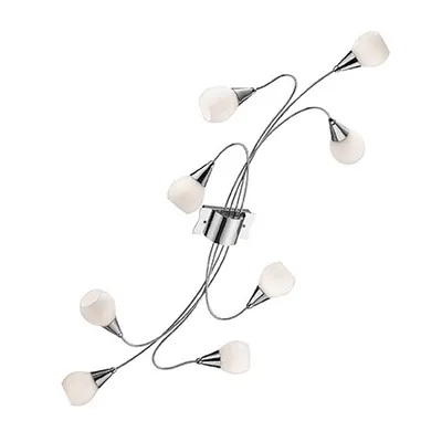Plafoniera Melfi, 8 becuri, dulie E14, L:1300 mm, H:100 mm, Alb