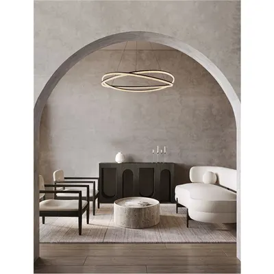 Lampa suspendata OFELIA Nisipiu Negru Aluminiu LED 68W 220-240V 5637Lm 3000K IP20 Included remote control