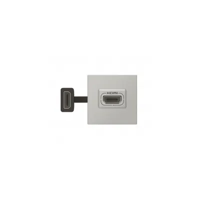 HDMI preterminated priza Mosaic - 2 module - aluminiu