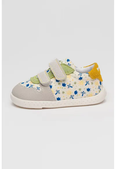 Pantofi sport cu velcro si imprimeu - Multicolor