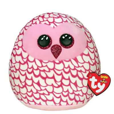 Jucarie de plus TY Squish Bufnita roz 30 cm
