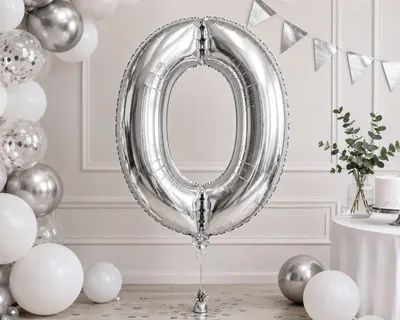 Balon din folie aluminiu, Litera O, Argintiu, Gigant 81 cm (32 inch)