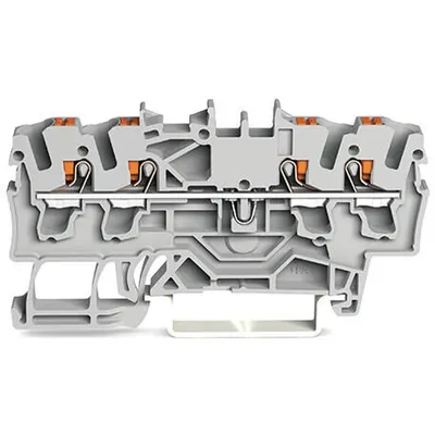 4-conductor through terminal block; with push-button; 2.5 mm²; with test port; suitable for Ex e II applications; side and center marking; for DIN-rail 35 x 15 and 35 x 7.5; Push-in CAGE CLAMP®; 2,50 mm²; red