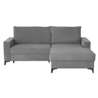 Coltar extensibil FREDERIC, cu arcuri si lada depozitare, colt dreapta, gri inchis, 235x160x95 cm