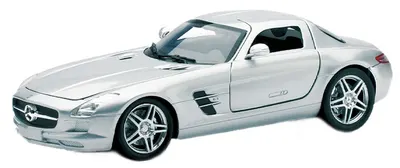 Mașină din metal Newray - Mercedes Benz SLS Coupe AMG, argintiu, 1:24