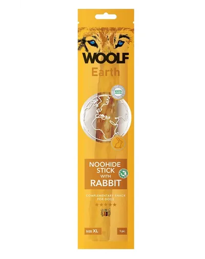 WOOLF Earth Noohide Stick with Rabbit XL 85g baton cu iepure pentru caini