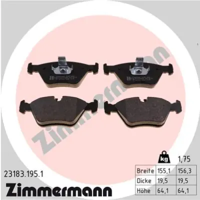 Set placute frana, frana disc ZIMMERMANN 23183.195.1