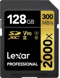 LEXAR SDXC Pro 2000X UHS-II U3 R300/W260 (V90) 128GB - Default Title