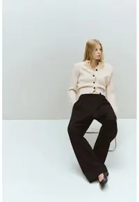 Cardigan tricotat cu nasturi - Bej deschis