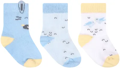 Șosete pentru bebeluși cu urechi 3D KikkaBoo Stripy Friends - 1-2 ani, 3 buc