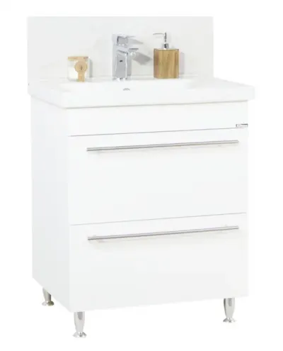 Set Baza front MDF si Lavoar seria 754, cu sertare, 70 cm, alb