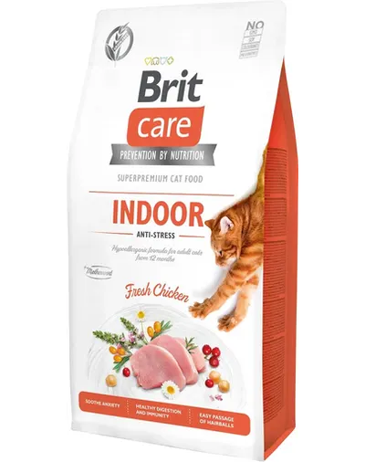 BRIT Care Cat Grain-Free Indoor Anti-Stress hrana uscata pisici, hipoalergenica, fara cereale, cu pui 2 kg