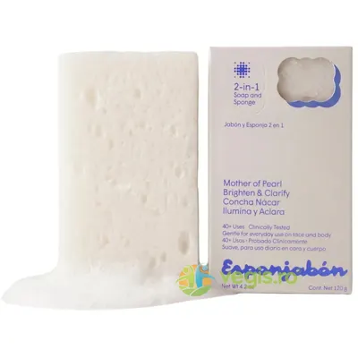 Burete de Baie si Sapun Incorporat 2 in 1 cu Efect Iluminator Mother of Pearl 120g