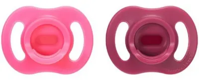 Suzete ortodontice Tommee Tippee - Ultra Light Stay Put, 6-18 luni, 2 bucăți, purpurie/roz