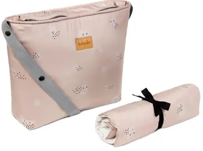 Geantă de călătorie Baby Clic - Nuit Pink, cu saltea pentru schimbat scutece