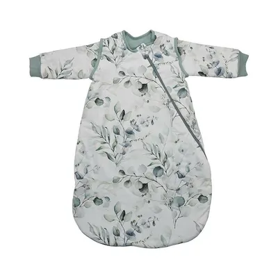 Sac de dormit cu maneci detasabile, Bebe Stars, De iarna, Din bumbac certificat Oeko Tex Standard 100, Cu fermoar, 70 cm, 2.5 Tog, Nature