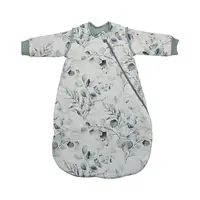 Sac de dormit cu maneci detasabile, Bebe Stars, De iarna, Din bumbac certificat Oeko Tex Standard 100, Cu fermoar, 70 cm, 2.5 Tog, Nature