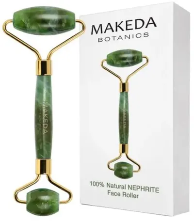 Makeda Botanics Rolă dublă de masaj facial, jad