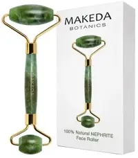 Makeda Botanics Rolă dublă de masaj facial, jad