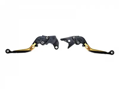 Set 2 manete frana si ambreiaj reglabile Suzuki GSXR600 97-03 750 96-03 DL650 11-12 GSR600 06-11, culoare galben