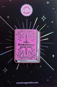Insigna metalică GloryArt - Romantasy Book Club, roz