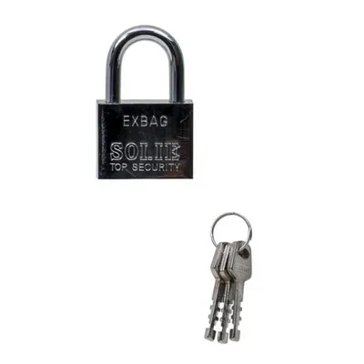 Lacat Patrat Cromat, cu 3 Chei, 50 mm