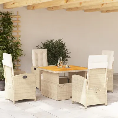 Gossi set mobilier de gradina cu perne, 5 piese, bej, poliratan