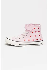 Tenisi mid-cut cu model cu broderie Chuck Taylor All Star - Roz deschis