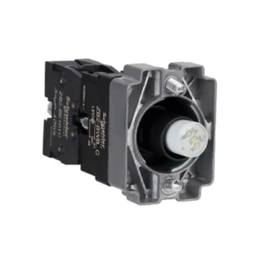 Bloc luminos cu corp si element de fixare, Easy Harmony XB2, metal, alb, bulb 24V DC LED, 24V AC/DC, 1NO