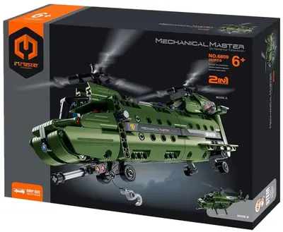 Constructor pentru copii 2 în 1 iM.Master - Avion militar și elicopter, 393 piese