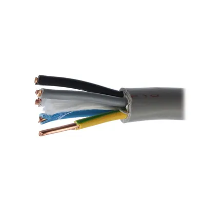 Cablu alimentare CYY-F 5X6, 5 conductori, 6 mm2, 18.1 mm, 600 / 1000 V, cupru, gri, pret / m